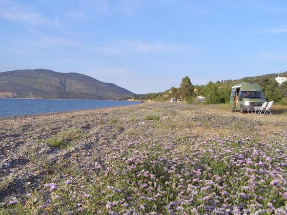 2.   Unser erster Übernachtungsplatz am Strand